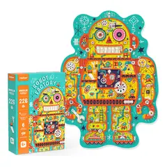 MIDEER - Puzzle Con Forma Fabrica De Robot