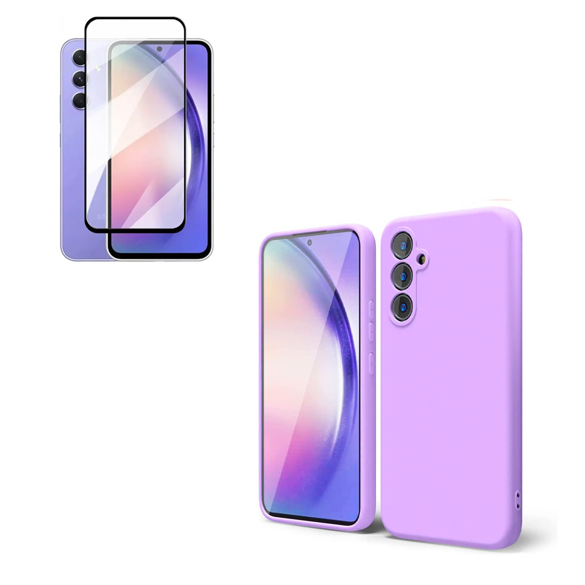 JOIGO - Carcasa Para Samsung A54 + Lamina de Vidrio Templado Lila