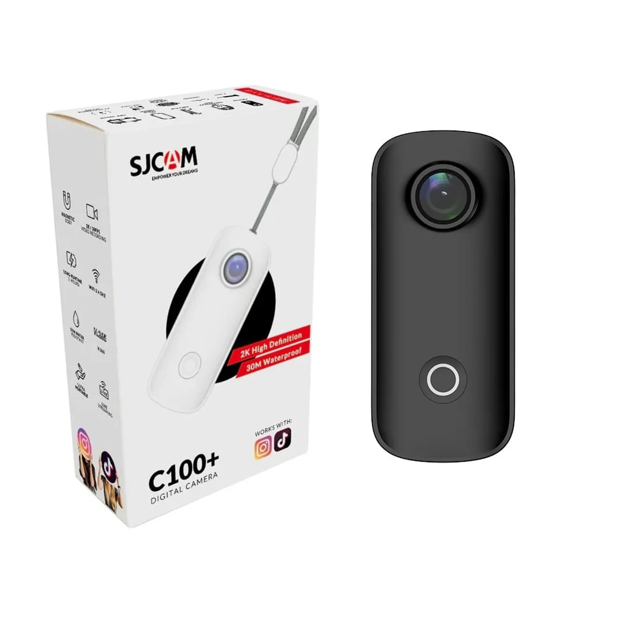 SJCAM - Mini Cámara Deportiva SJCAM C100 Plus 4K Wifi Estabilizador