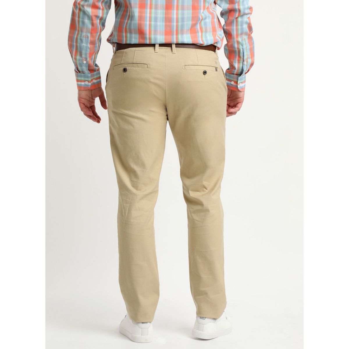 POTROS - Pantalón Gabardina Spandex Frente Plano Beige POTROS