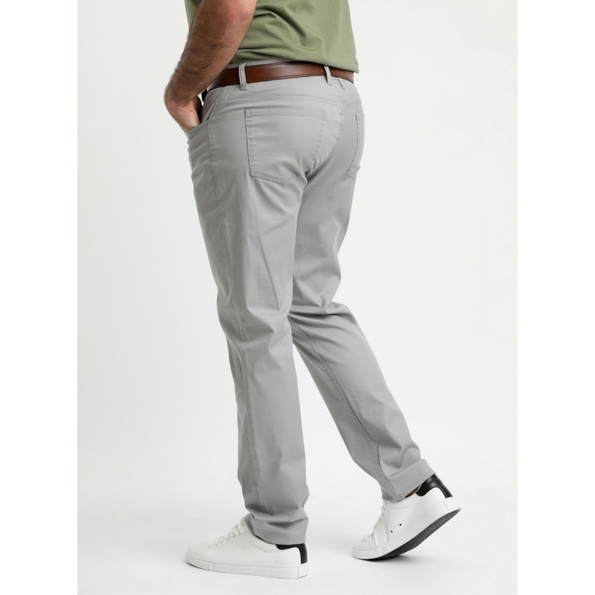 POTROS - Pantalón Gabardina Spandex 5 Bolsillos Gris claro POTROS