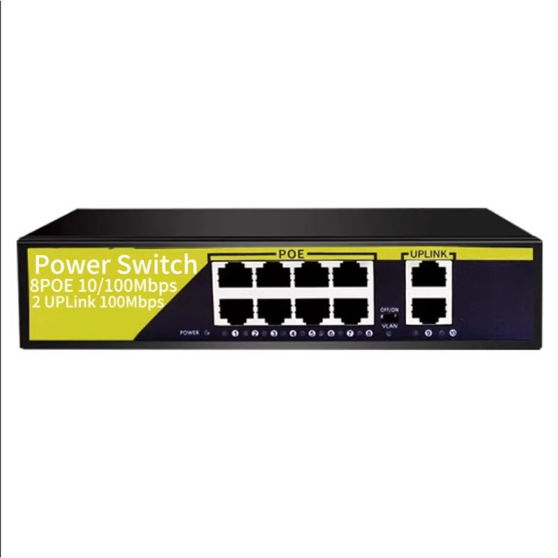 GENERICO - Switch POE de 8 Puertos con 2 Puertos cien megabits