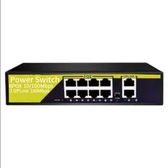 GENERICO - Switch POE de 8 Puertos con 2 Puertos cien megabits