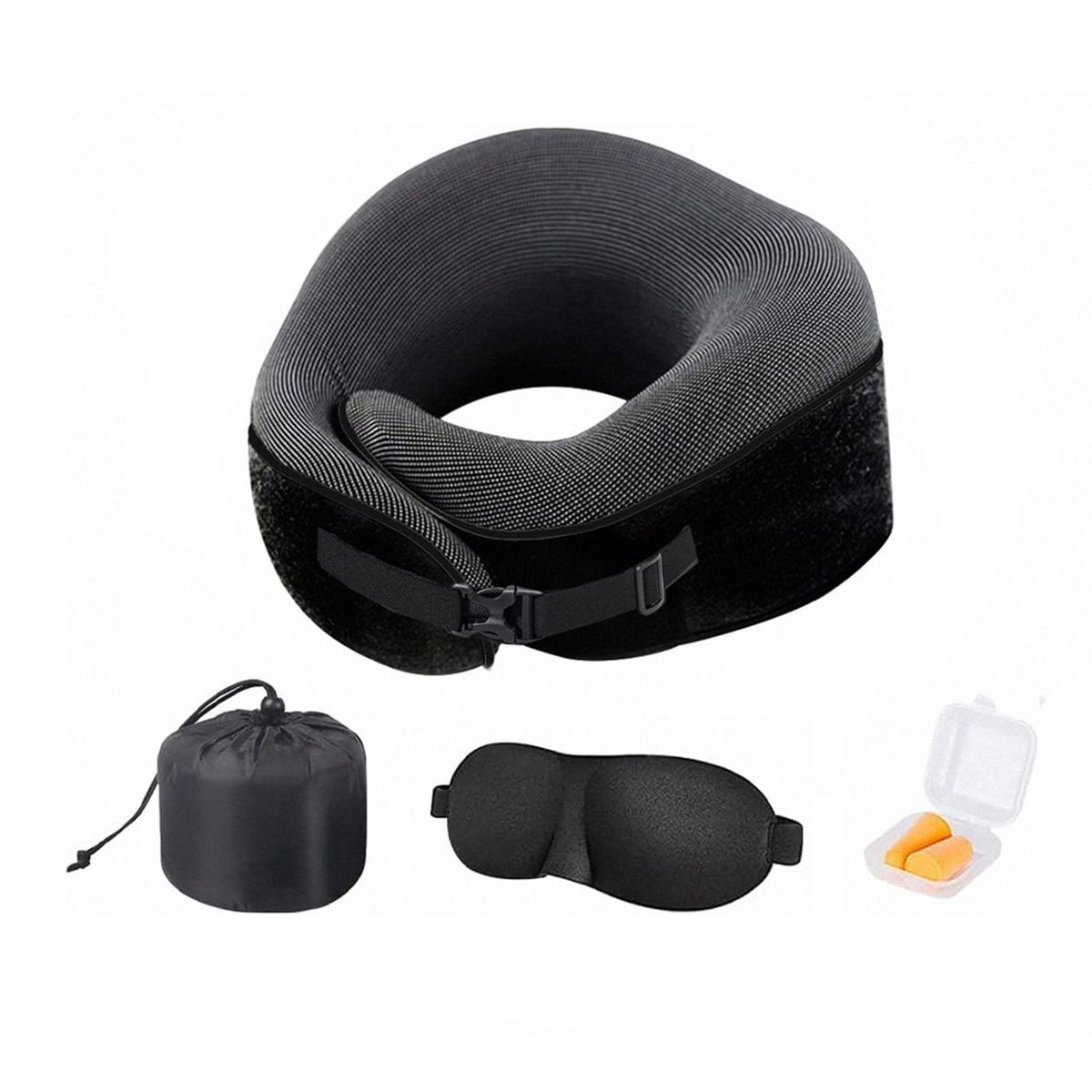 CASATUA - Almohada Cojin Cuello para Viaje Noobe Cervical + Accesorios