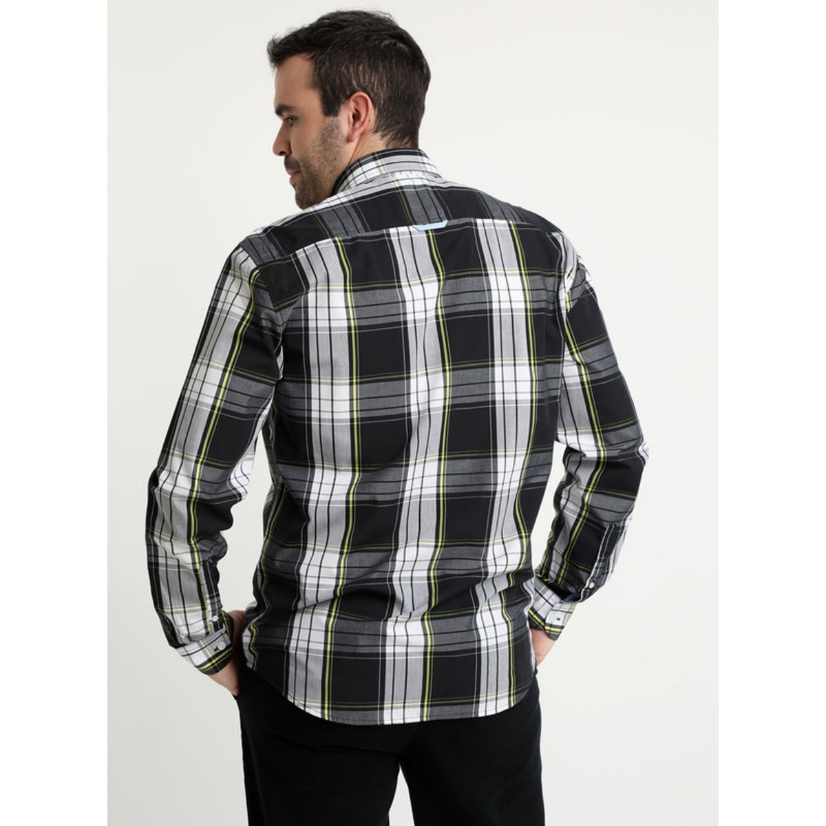 POTROS - Camisa Trevira Check Negro POTROS