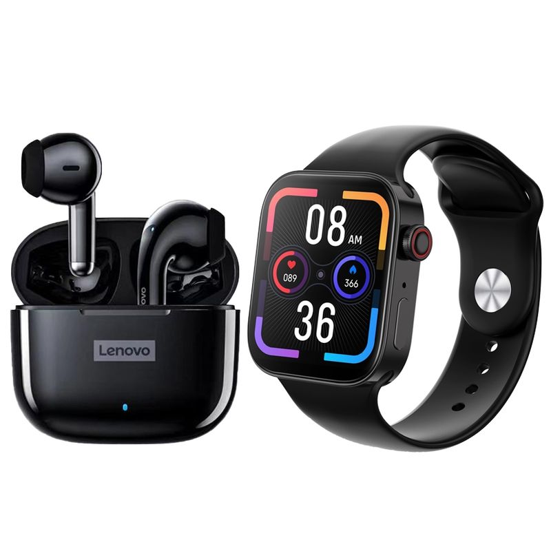 LENOVO - Lenovo LP40PRO Audífonos Bluetooth y i8Pro Max1.75 inch smartwatch
