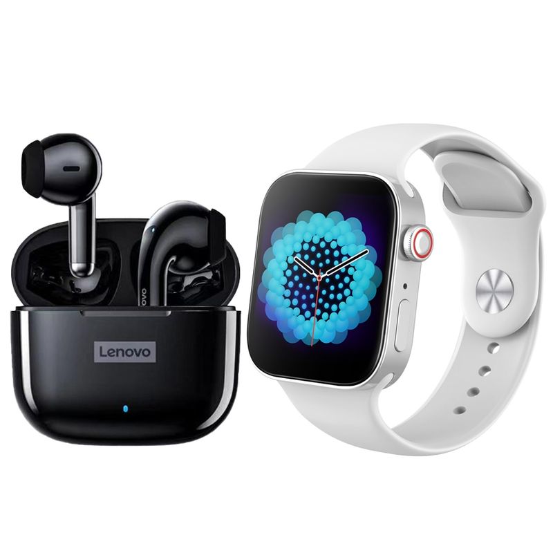 LENOVO - Lenovo LP40PRO Audífonos Bluetooth y i8Pro Max1.75 inch smartwatch