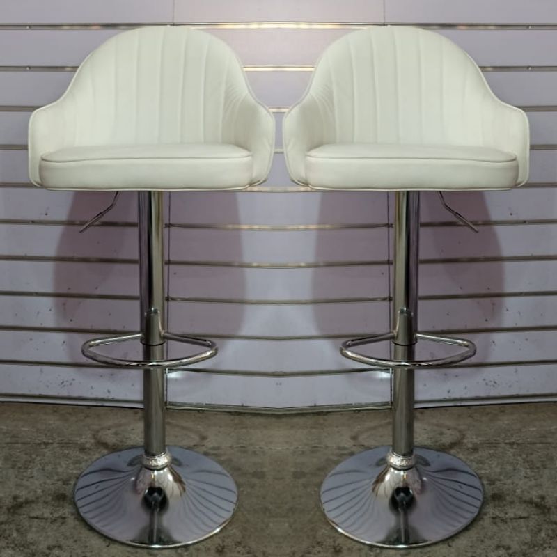ARTIHOGAR - Pack  2 Sillas Bar  Nordic Ecocuero Color Blanco