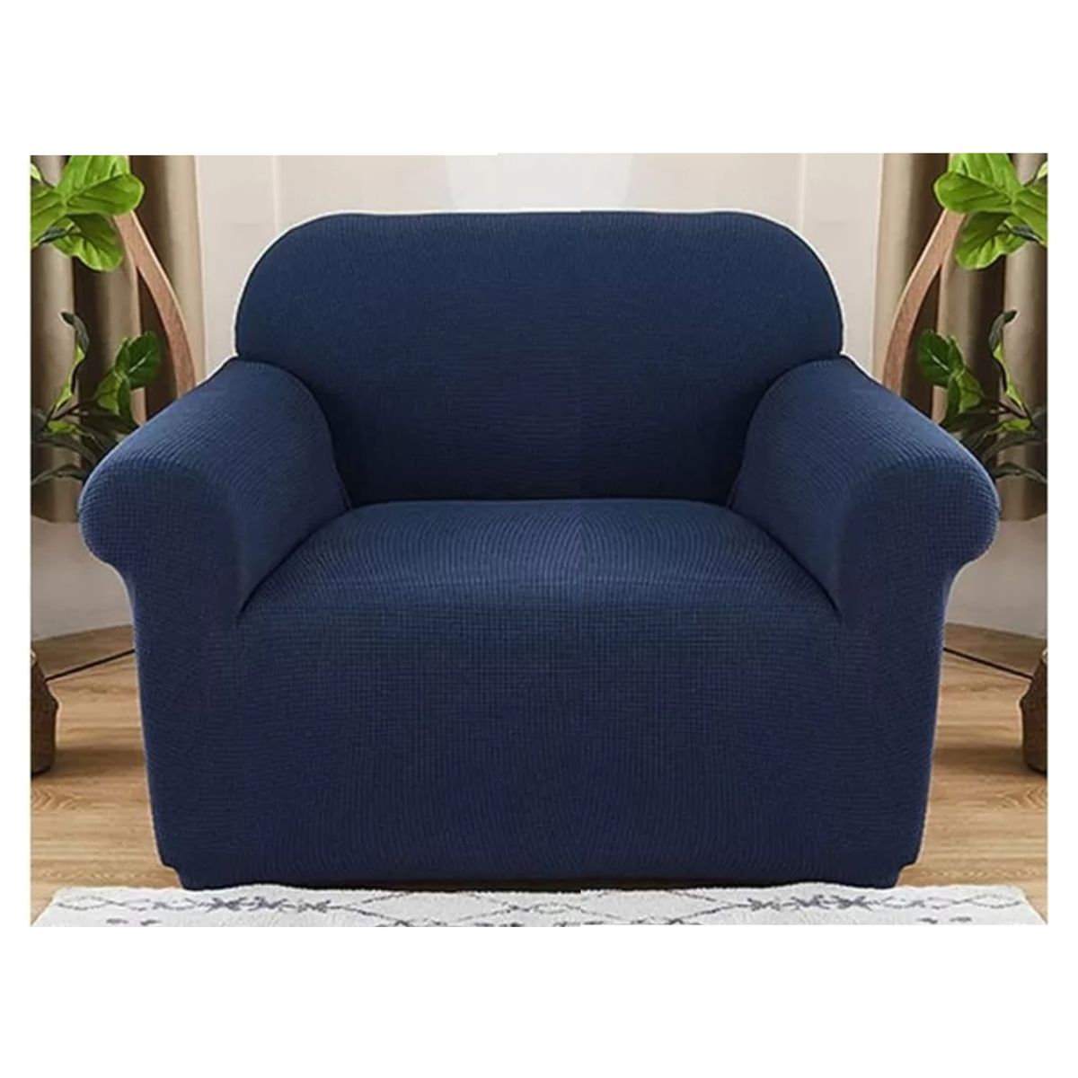 GENERICO - FUNDA CUADRILLE AZUL PARA SILLON DE 1 CUERPO  90-140 CM