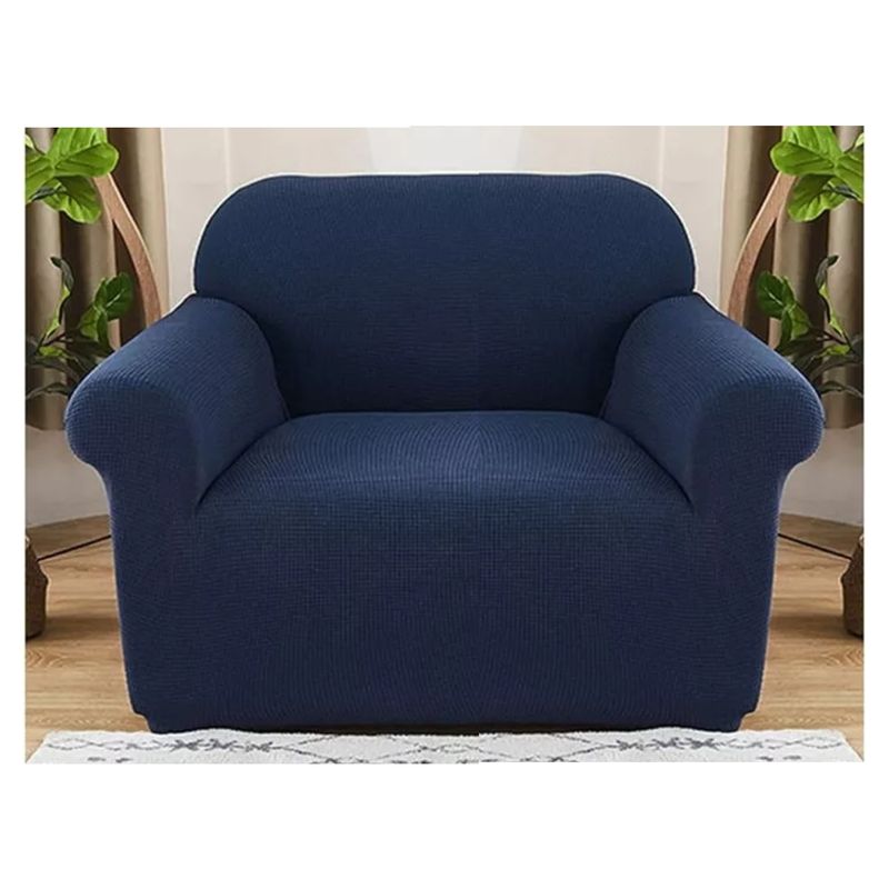 GENERICO - FUNDA CUADRILLE AZUL PARA SILLON DE 1 CUERPO  90-140 CM