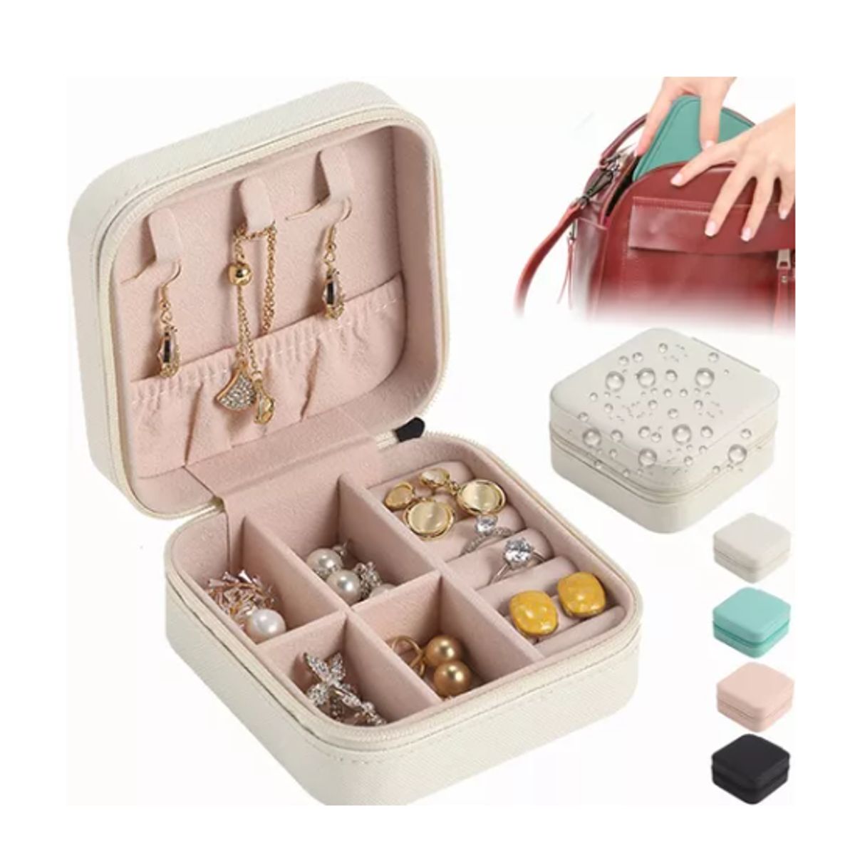 GENERICO - Joyero Para Collar  Anillos Caja De Almacenamiento De Joyas Rosa