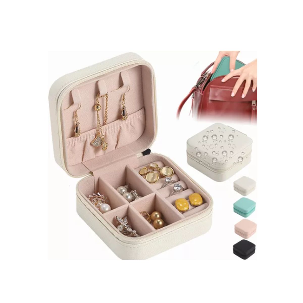 GENERICO - Joyero Para Collar  Anillos Caja De Almacenamiento De Joyas Rosa