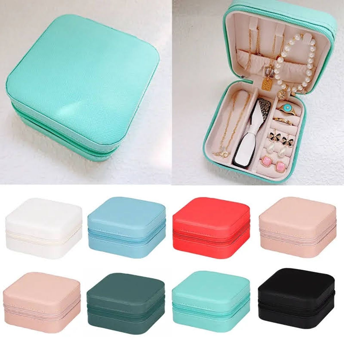 GENERICO - Joyero Para Collar  Anillos Caja De Almacenamiento De Joyas Rosa