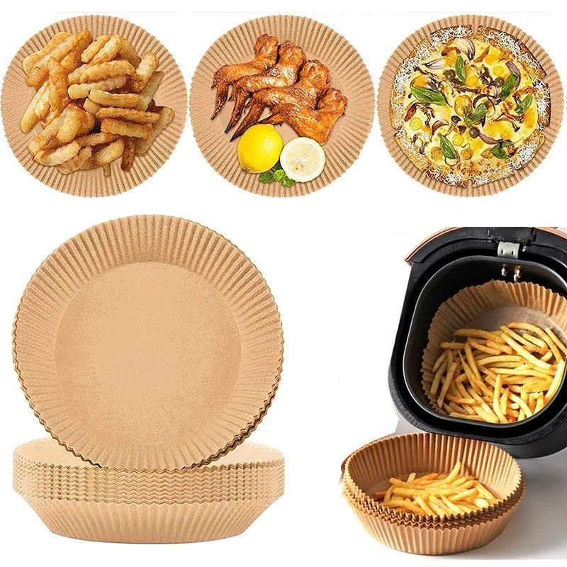 GENERICO - Forros Bandeja Desechables Antiadherente Freidora Air Fryer 20cm