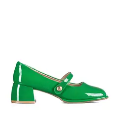 WEIDE - Zapato Mary Jane Verde Charol Elegante Mujer YL56