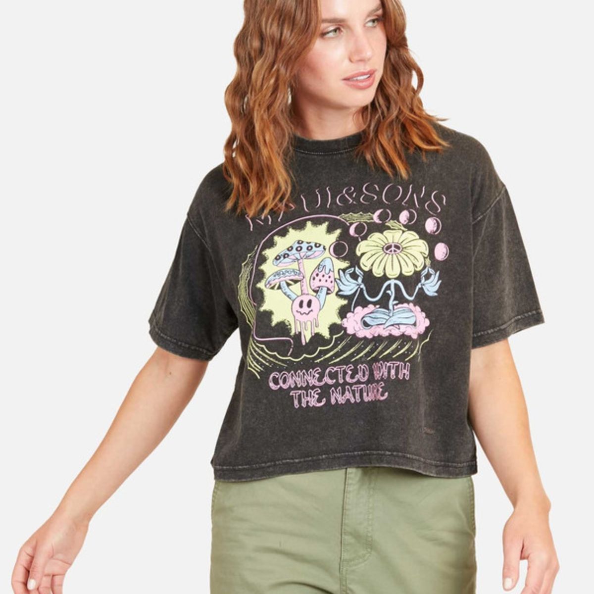 MAUI AND SONS - Polera Connected With The Nature Mujer Negro 