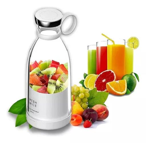 Juguera Batidora Licuadora Vaso Recargable Portatil 262322 Blanco
