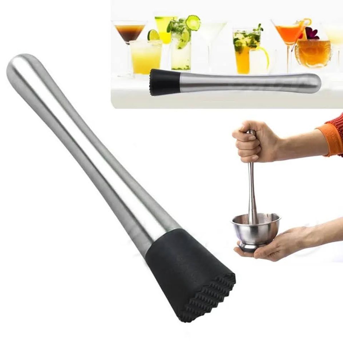 GENERICO - Mortero De Bar Muddler Kit Bartender Set Cocteleria Coctel