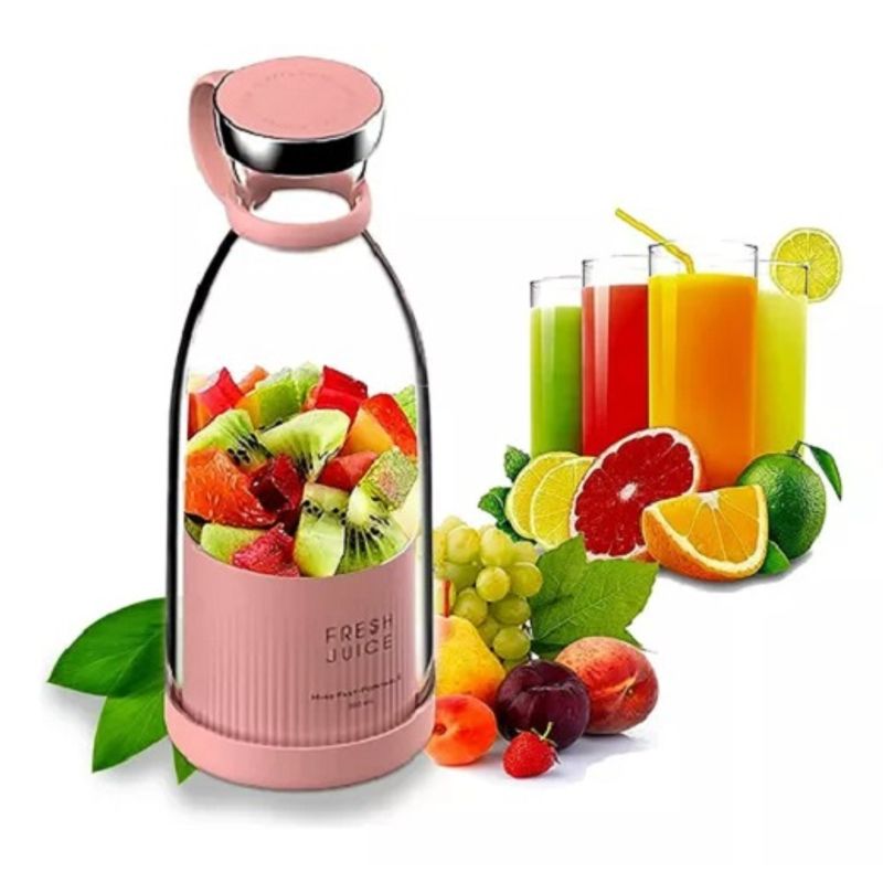 GENERICO - Juguera Batidora Licuadora Vaso Recargable Portatil 262322 Rosa