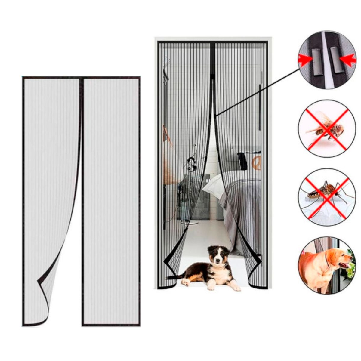 GENERICO - Pack X2 Malla Anti Mosquitos Polillas Cortina 210x100