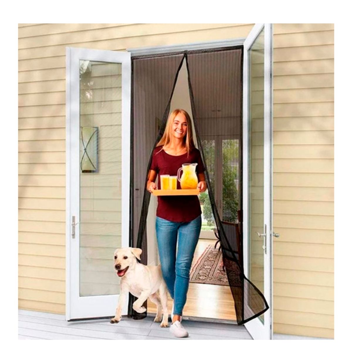 GENERICO - Pack X2 Malla Anti Mosquitos Polillas Cortina 210x100