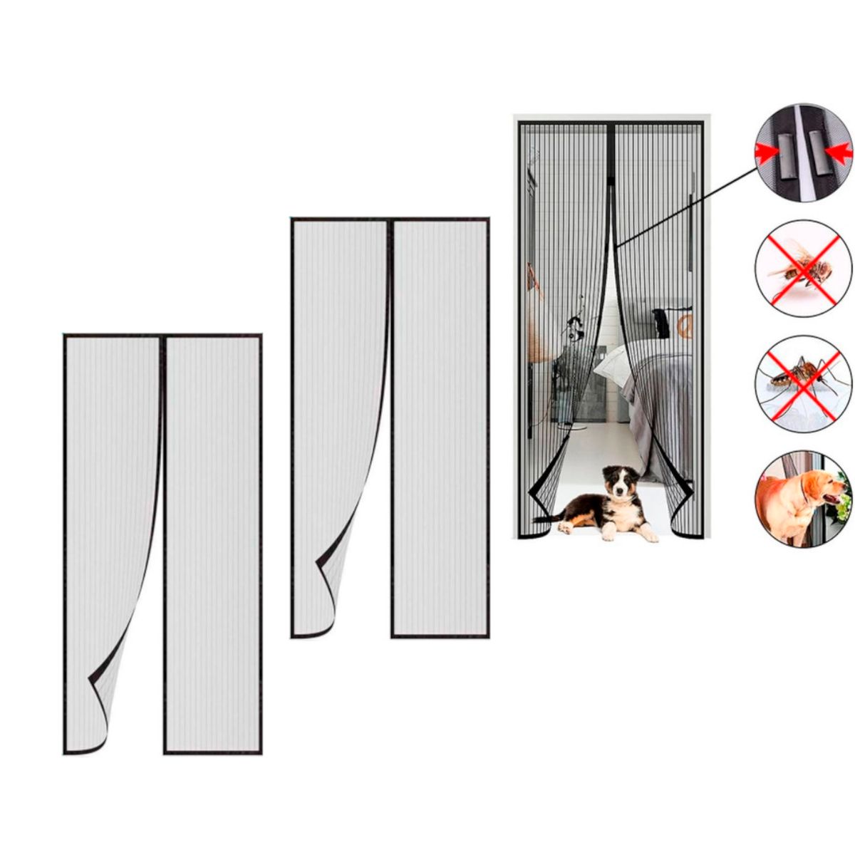 GENERICO - Pack X3 Malla Anti Mosquitos Polillas Cortina 210x100