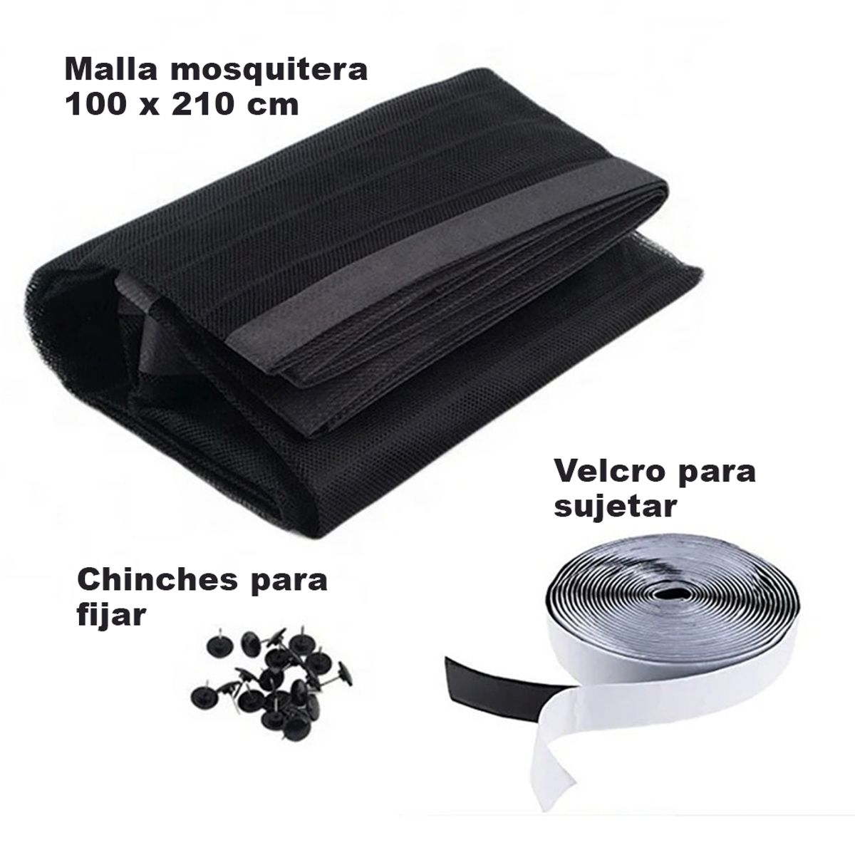 GENERICO - Pack X3 Malla Anti Mosquitos Polillas Cortina 210x100