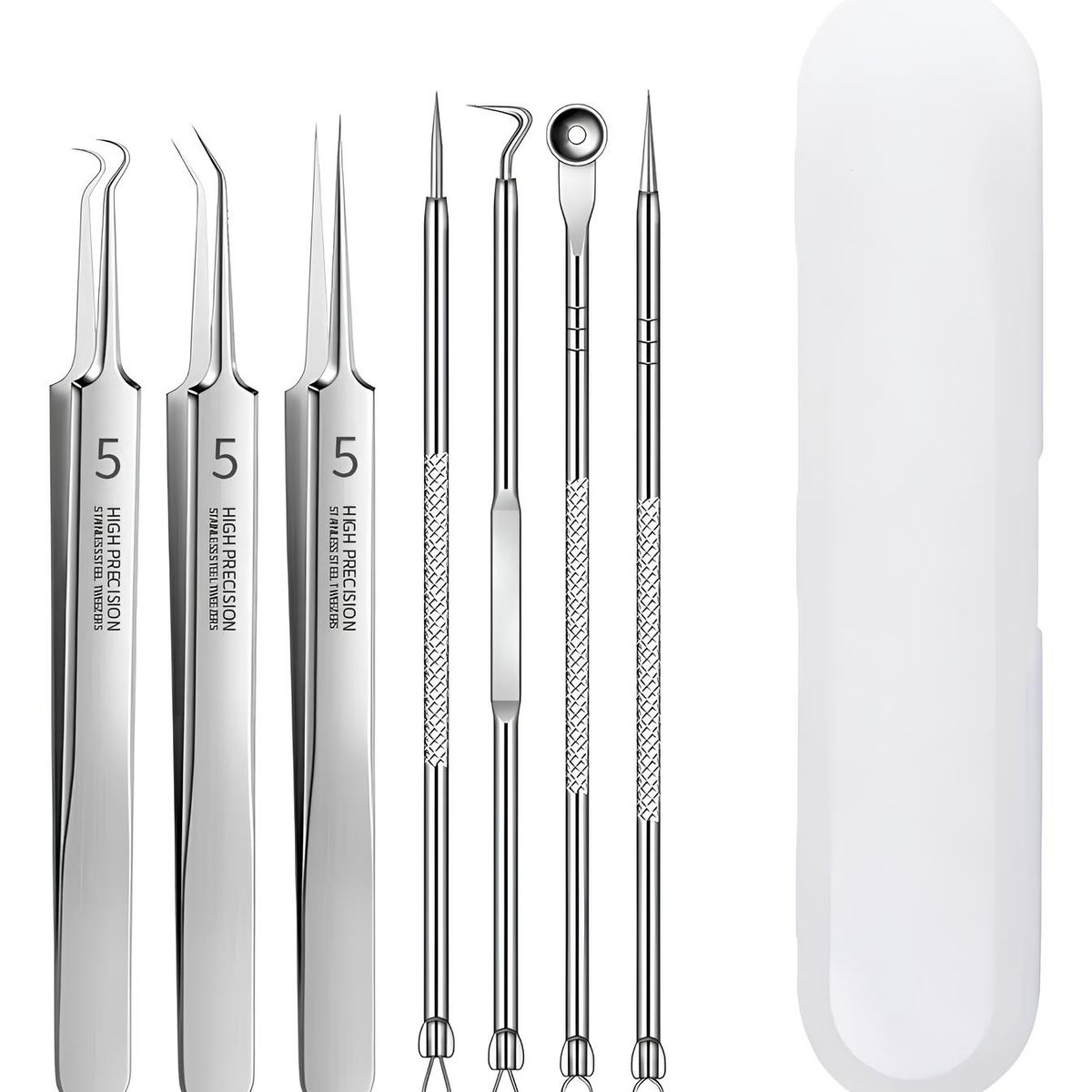 GENERICO - Set 7 Herramientas Acné Extractor De Espinilla Puntos Negros.