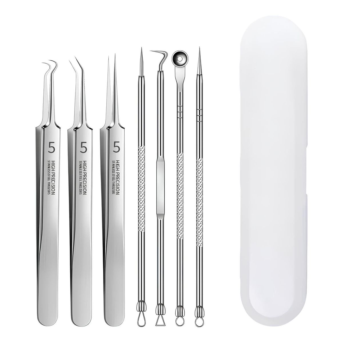 GENERICO - Set 7 Herramientas Acné Extractor De Espinilla Puntos Negros.