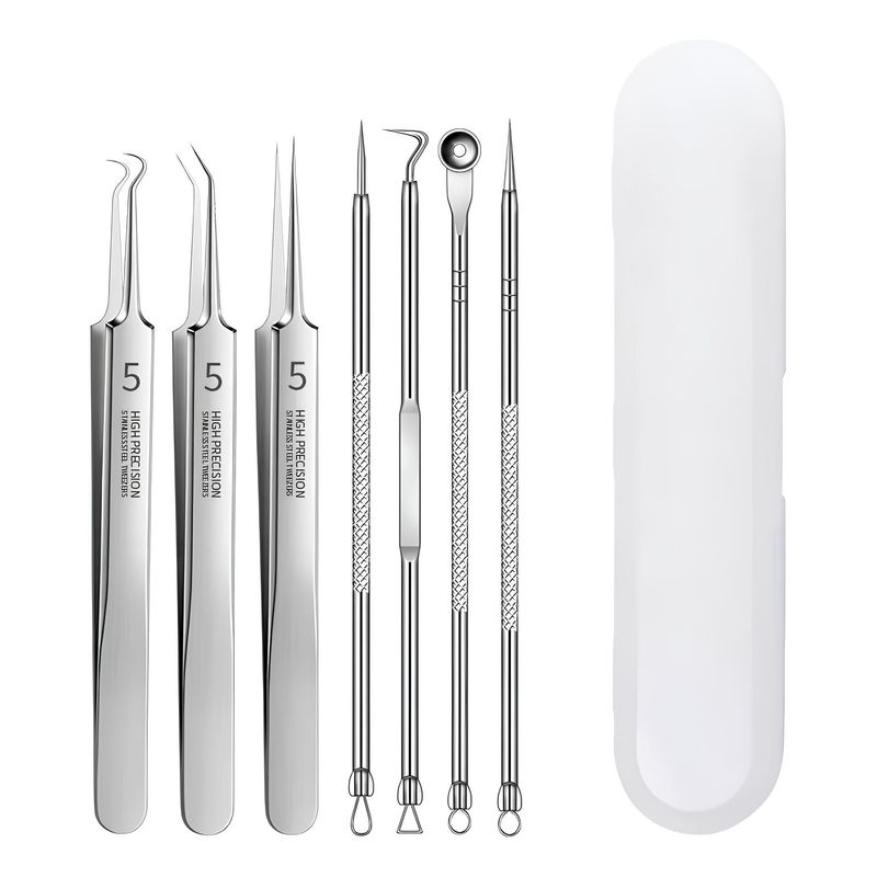 GENERICO - Set 7 Herramientas Acné Extractor De Espinilla Puntos Negros.