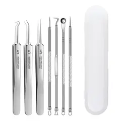 GENERICO - Set 7 Herramientas Acné Extractor De Espinilla Puntos Negros.