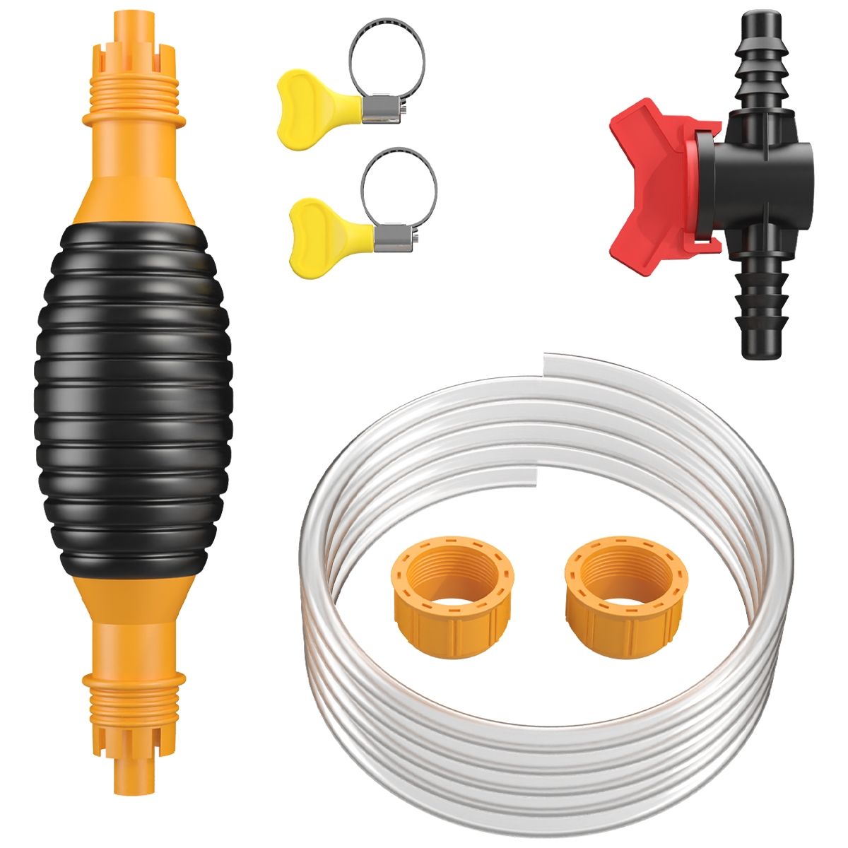 YAYKO - Manguera Sifón Gasolina Bomba Manual 2m Válvula De Flujo