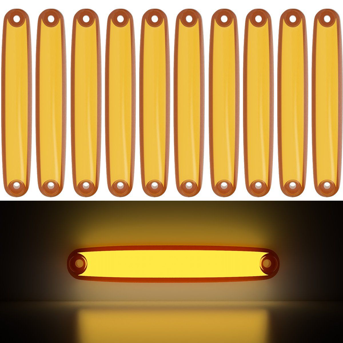 YAYKO - Foco Luz Lateral Posición 9 Led Bi-volts Impermeable 10 Pcs