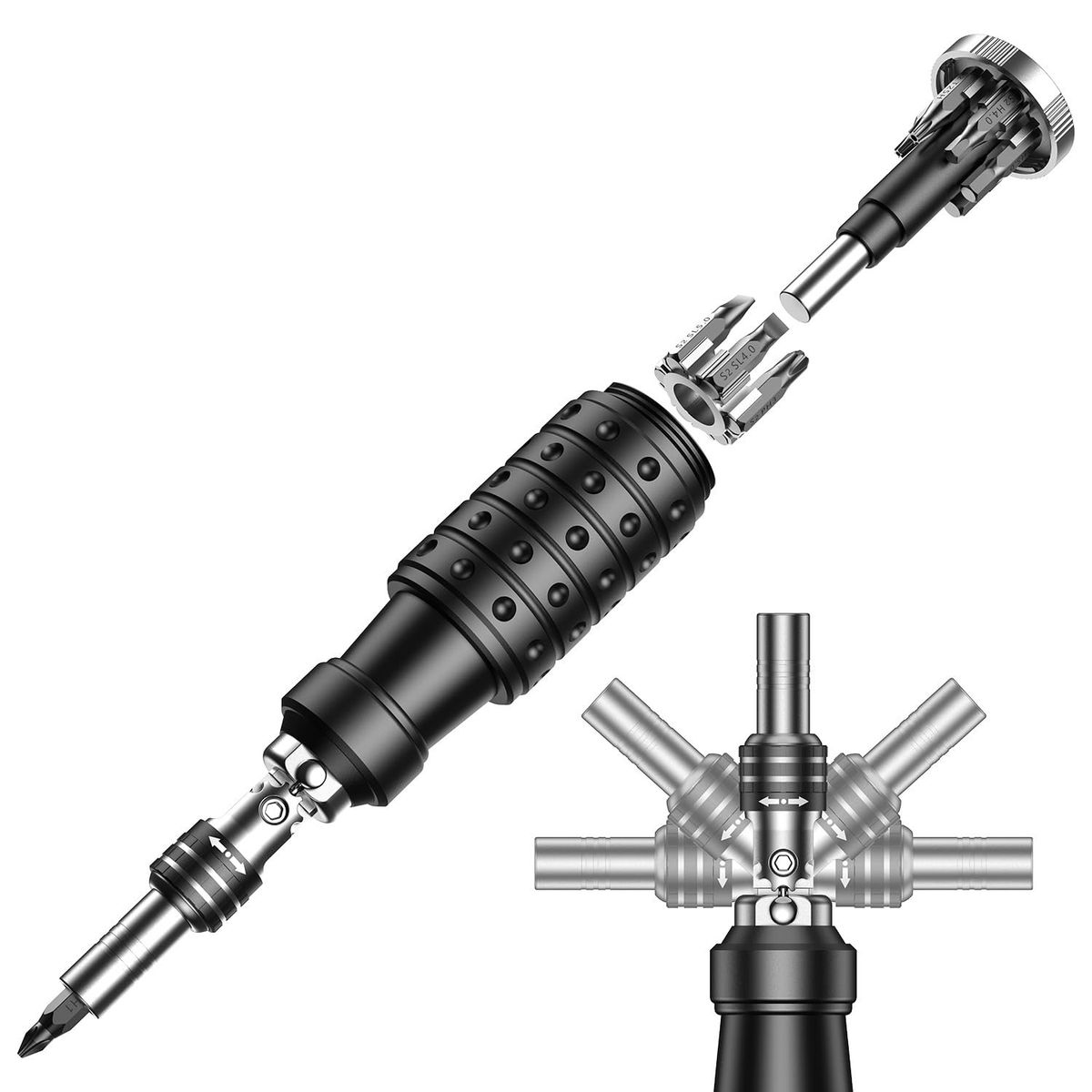 YAYKO - Destornillador De Trinquete Multiusos Portátil 13 En 1