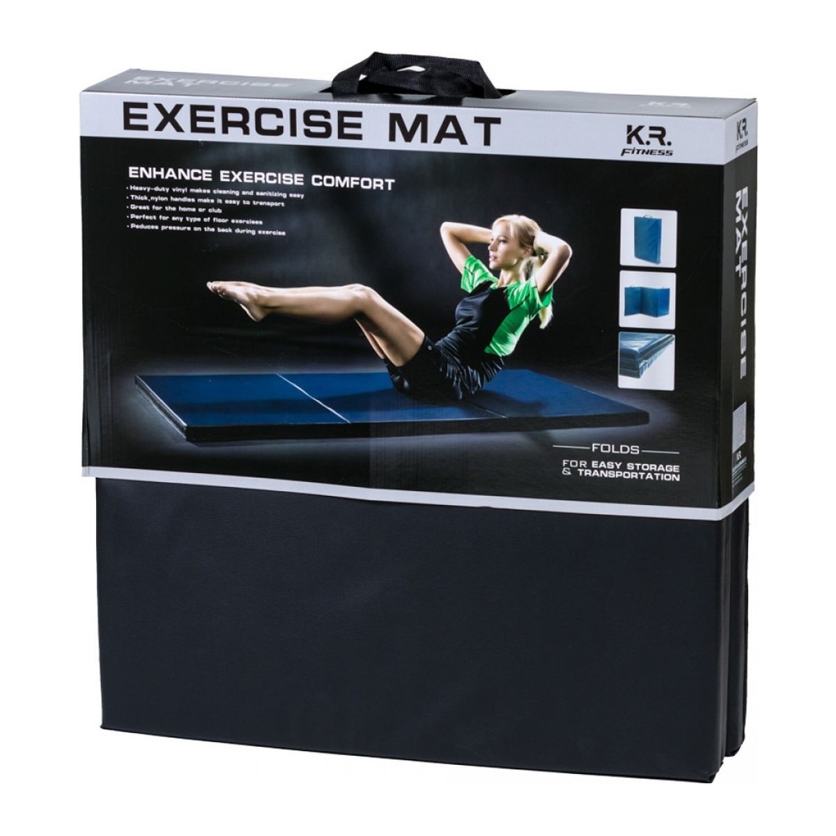 GENERICO - Colchoneta Plegable Triple Manilla Yoga Ejercicios 1.80 Mts