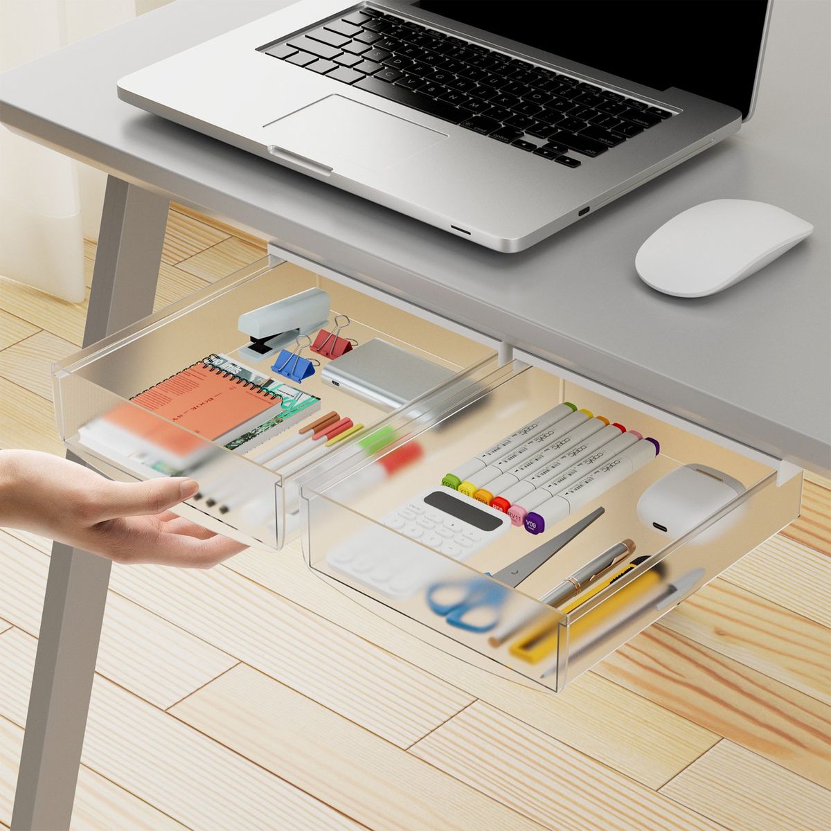 YAYKO - Caja De Almacenamiento Deslizable Para Debajo Del Escritorio