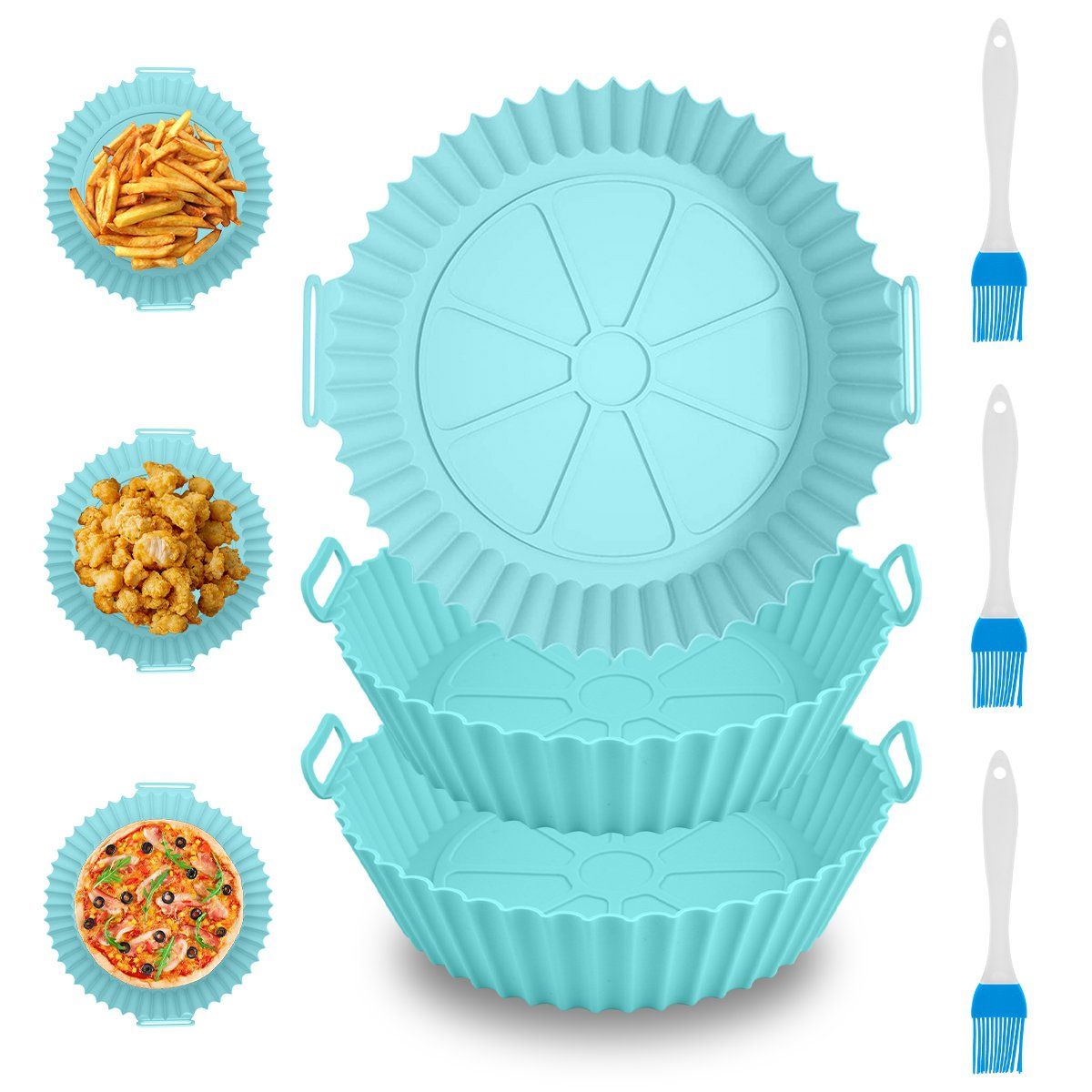 YAYKO - 3 Reutilizable Silicona Bandeja Para Freidora De Air Fryer