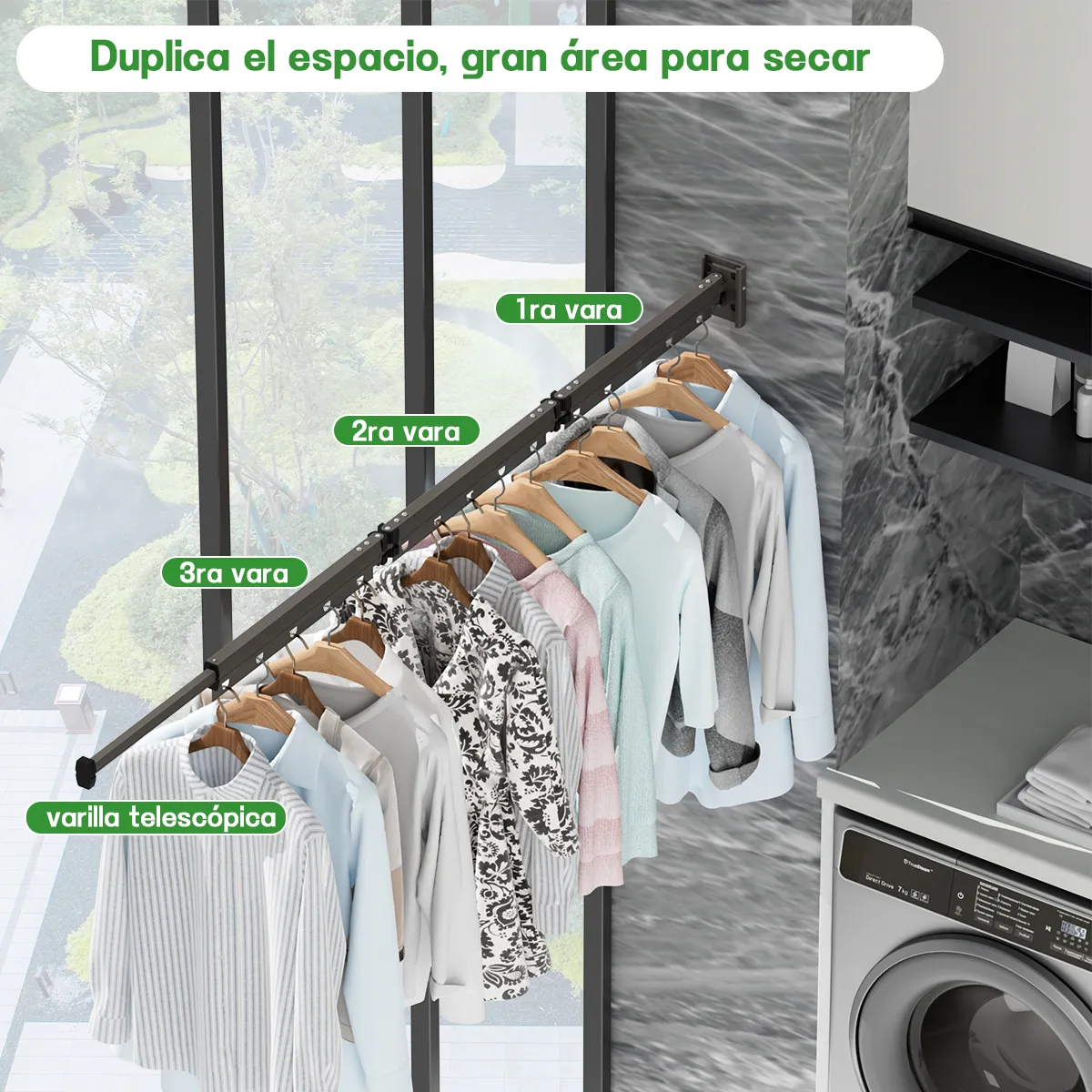 YAYKO - Tendedero Plegable Tendederos Retractiles Exterior