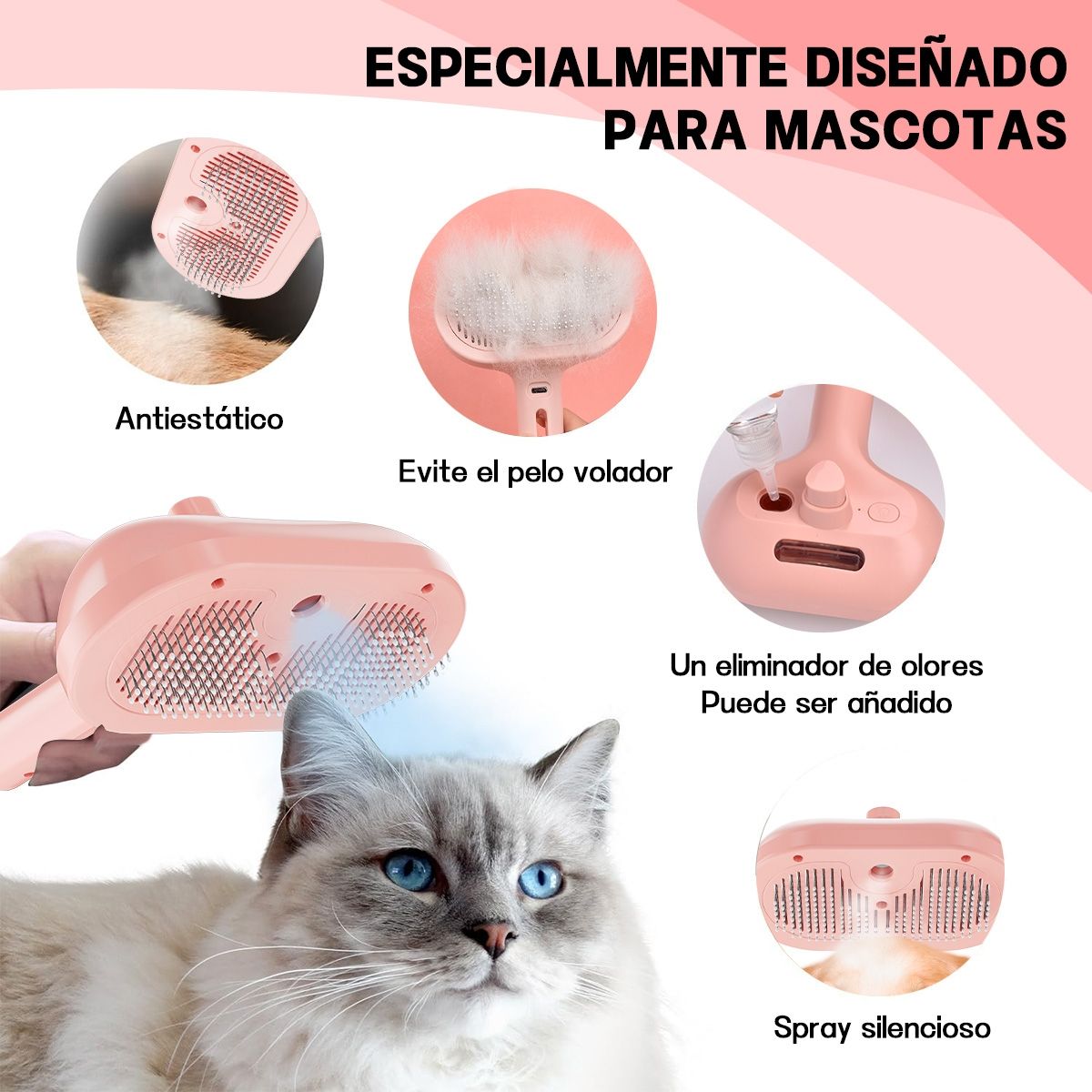 YAYKO - 2 En 1 Cepillo Quita Elimina Pelos De Mascotas Perro Y Gato