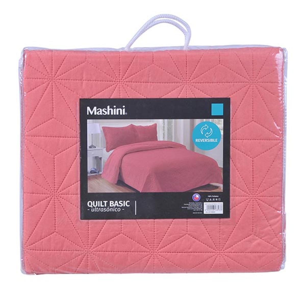 MASHINI - Quilt Cordoba Liso 1.5 Plazas Fucsia