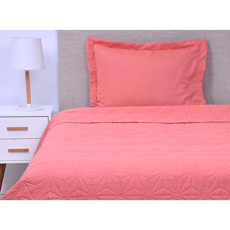 MASHINI - Quilt Cordoba Liso 2 Plazas Coral