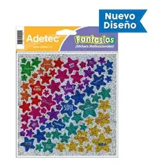 ADETEC - Etiqueta Holográfica De Estrellita Sticker Escolar