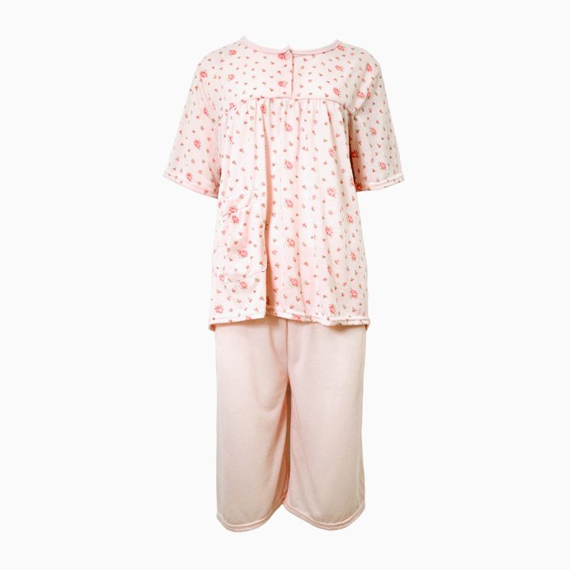 MEDIA LUNA - Pijama Mujer Polera Manga Corta y Short Diseño Floreado