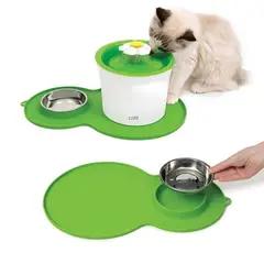 CATIT - Alfombra Protectora con Plato Color Verde