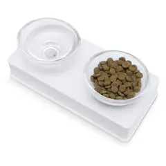 CATIT - Comedero de Vidrio para Gatos Color Blanco