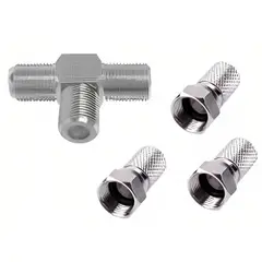 DBLUE - CONECTOR COAXIAL T + 3 PUNTAS DE UNIÓN RG-6