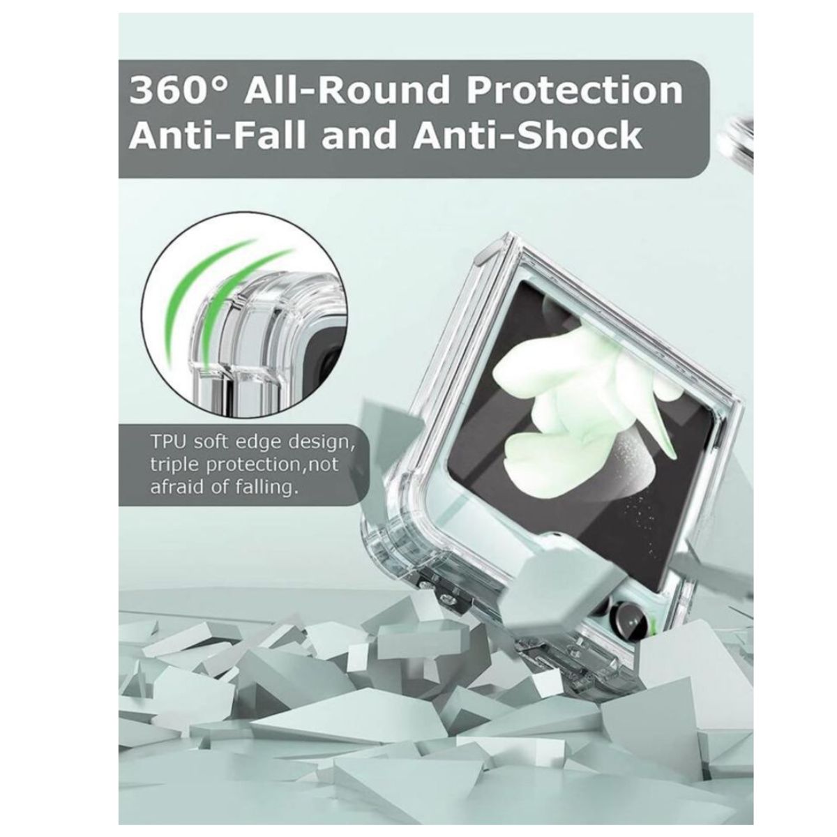 GENERICO - Carcasa Transparente Reforzado Para Samsung Galaxy Z Flip 5