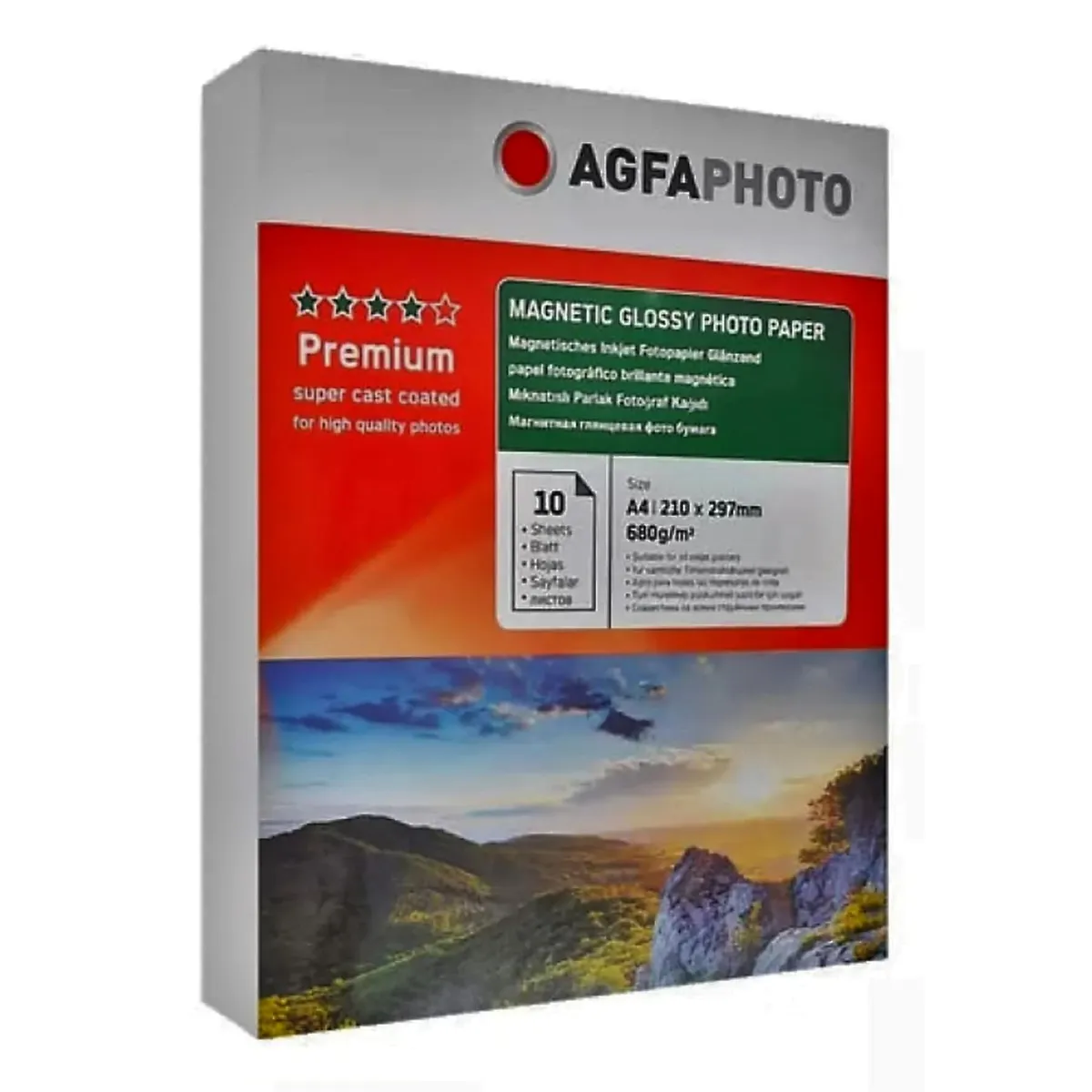 AGFA - Papel Fotográfico Magnético A4 Glossy 680 g X 10 Hojas