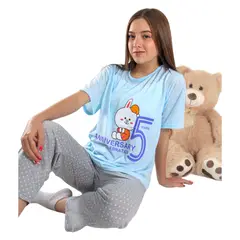 MEDIA LUNA - Pijama Mujer Polera Manga Corta y Pantalón Diseño Celebration