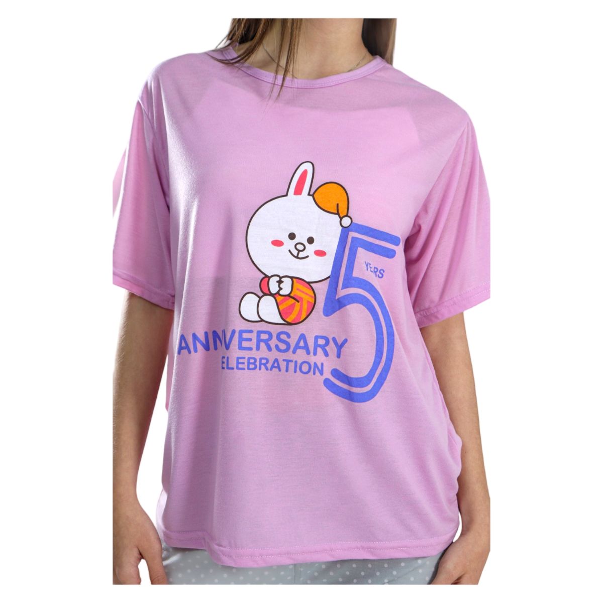 MEDIA LUNA - Pijama Mujer Polera Manga Corta y Pantalón Diseño Celebration